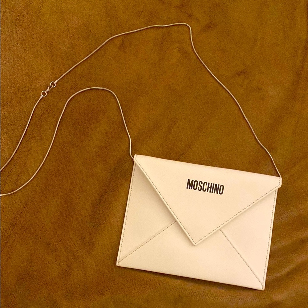 Moschino White Envelope Crossbody Bag